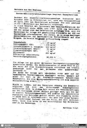 Sondermüllverbrennungsanlage beginnt Dauerbetrieb