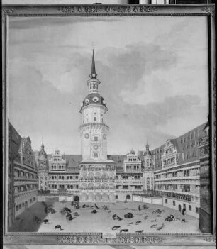 Dresden, ehem. Residenzschloß, Großer Stallhof mit Tierhatz