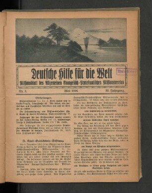 Nr. 5. Mai 1916. 32. Jahrgang