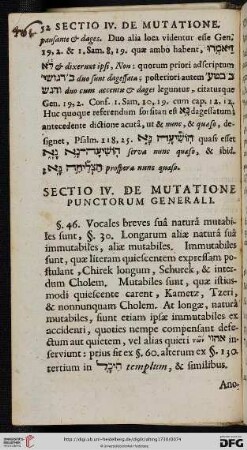 Sectio IV: De Mutatione Punctorum Generali
