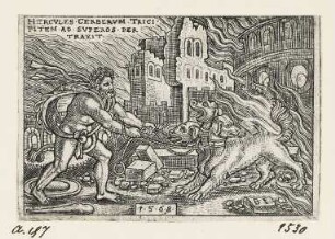 Herkules mit dem Kerberus, Blatt 5 der Folge "Arbeiten des Herkules"