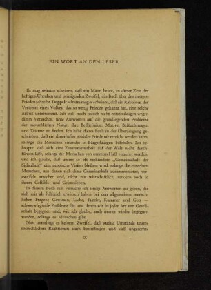 Ein Wort an den Leser
