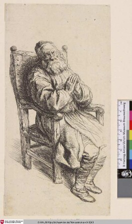 [Bildnis eines alten Mannes in einem Lehnstuhl; An Old Man Sleeping in an Arm-Chair; Oude man in een leunstoel]