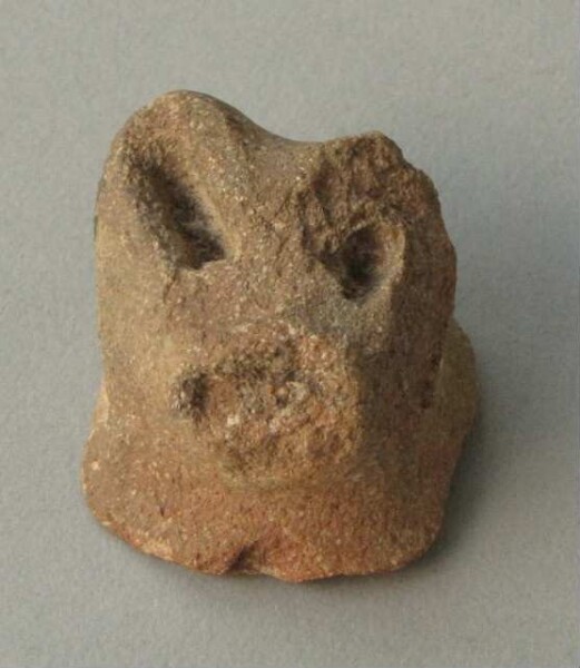 Animal head made of clay