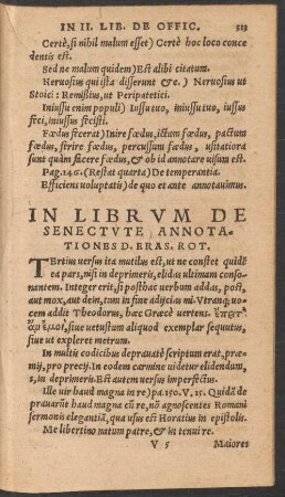 In Librum De Senectute Annotationes D. Eras. Rot.