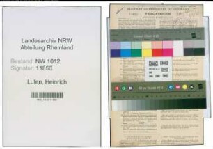 Entnazifizierung Heinrich Lufen , geb. 23.07.1911 (Bueroangestellter)