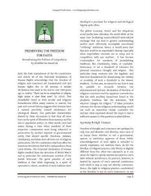 Preserving the freedom for faith : reevaluating the politics of compulsion