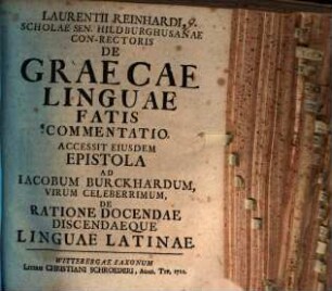 De Graecae linguae fatis commentatio