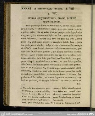 §. VIII. Altera Sequestrationis Divisio Ratione Sequestrantis