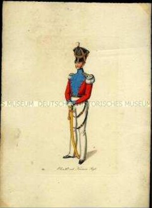 Uniformdarstellung, Oberstleutnant des Kronen-Infanterie-Regiments, Dänemark, 1815/1830.