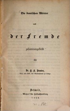 Die deutschen Wörter aus der Fremde