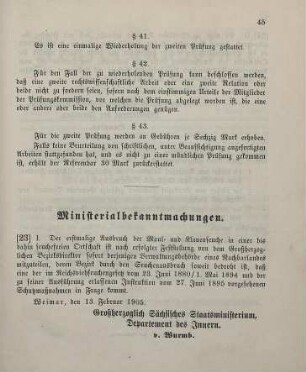23. Ministerialbekanntmachung, betreffend Maul- und Klauenseuche