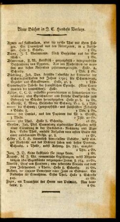 Neue Bücher in J. C. Hendels Verlage