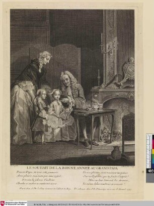 LE SOUHAIT DE LA BONNE ANNEÉ AU GRAND PAPA. [Der Neujahrswunsch für den Großvater]