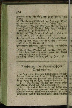 Fortsetzung der chronologischen Begebenheiten