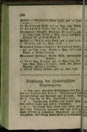 Fortsetzung der chronologischen Begebenheiten