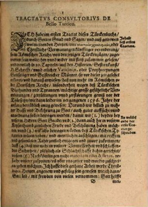 Das Ander Buch vom Türcken in drey Theil abgetheilet : Darin[n]en von des Türcken so wol von der Christen macht, gewalt vnd Kriegsvbung gehandelt wird, Neben Erinnerung wie man sich diesem Creutzfeinde wiedersetzen sol ... Auch wie ein Redlicher Kriegsman sol geartet sein: Vnd noch etliche Conjecturen vnd Vermutungen von des Türckischen Reiches vntergange ..., 3/5