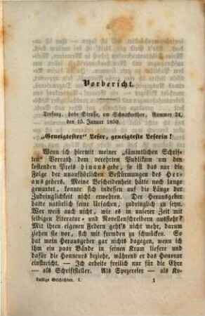 C. Spindler's Werke, 92. Lustige Geschichten für ernste Zeit ; 1 : Weltansichten, Historien und wunderliche Bekanntschaften vom Touristen Theophil Langenstrick, genannt "Grand-Fusil"