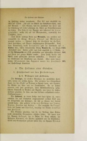 B. Die Hellenen oder Griechen