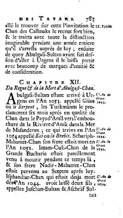 Chapitre XII. Du Regne & de la Mort d'Abulgasi-Chan