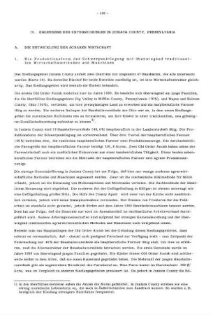 IV. Ergebnisse der Untersuchungen in Juniata County, Pennsylvania