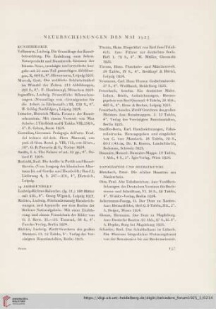 Neuerscheinungen des Mai 1925