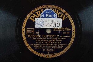 Madame Butterfly : 1. Akt, Auftrittsarie der Butterfly mit Chor: "Über das Meer und alle Lande" / (G. Puccini)