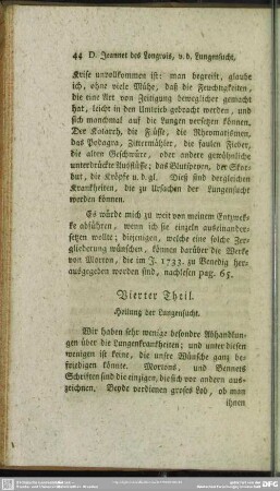 Vierter Theil. Heilung der Lungensucht