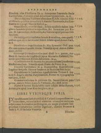 Libri Utriusque Iuris.