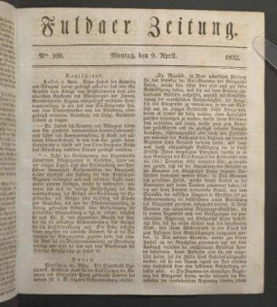 Montag, den 9. April. 1832