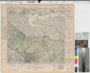 Katasteramt Arnsberg  Kreis Arnsberg, Meßtischblatt Arnsberg Nord 4514, Farbige Einzeichnung mit Namensliste