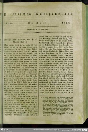 Artistisches Notizenblatt
