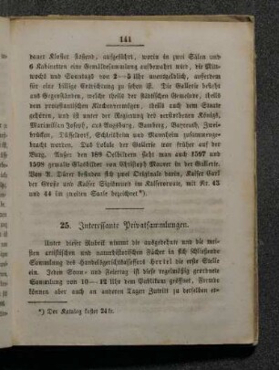25. Interessante Privatsammlungen.