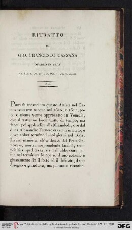 Ritratto Di Giovanni Francesco Cassana