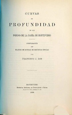 Curvas de profundidad en los fondos de la Bahía de Montevideo : comparación con planos de sondas de distintas épocas