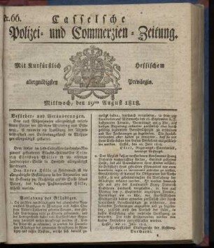 Nr. 66, Mittwoch, den 19ten August 1818