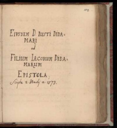 [Briefe von Justus Didamar an Jakob Theodor Didamar]