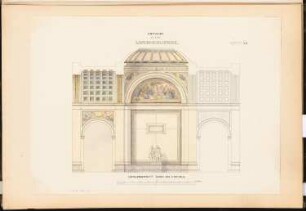 Landesbibliothek Berlin Schinkelwettbewerb 1875: Aufriss Wand der Eingangshalle; Maßstabsleiste