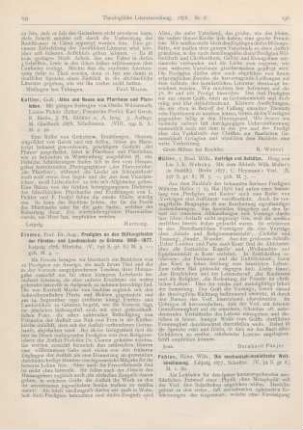 196-197 [Rezension] Fabian, Heinr. Wilh., Die mechanisch-monistische Weltanschauung