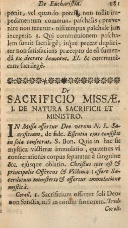 De sacrificio missæ.