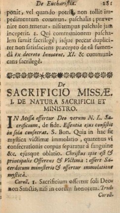 De sacrificio missæ.