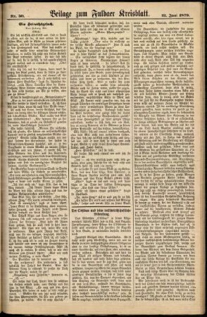 Zweite Ausgabe vom Samstag, den 21. Juni 1879.