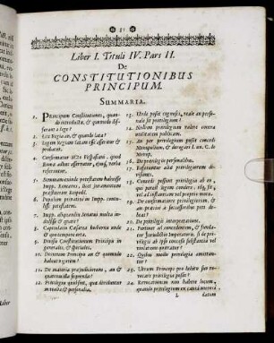Pars II. De Constitutionibus Principum.
