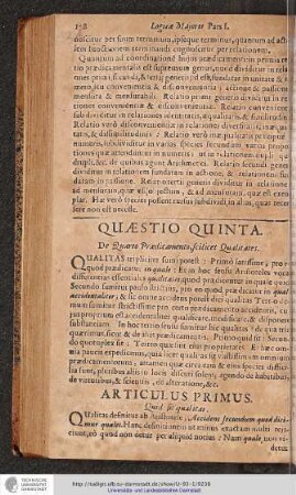 QUAESTIO QUINTA.