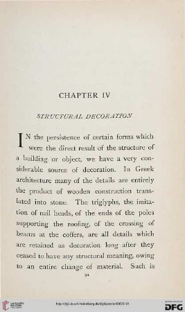 Chapter IV: Structural decoration