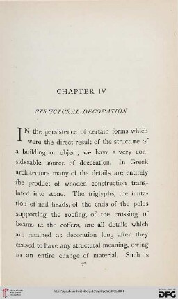 Chapter IV: Structural decoration