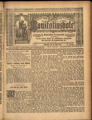 Erste Ausgabe vom Sonntag, den 21. April 1912.