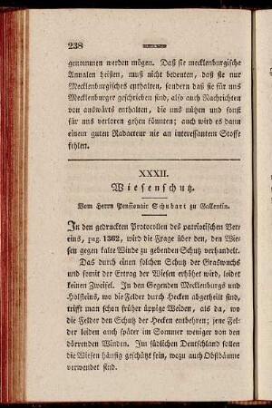 XXXII. Wiesenschutz