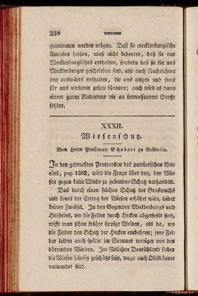 XXXII. Wiesenschutz