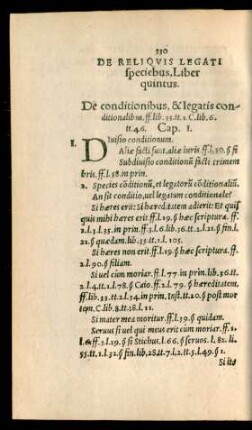 De Reliquis Legati speciebus, Liber quintus.